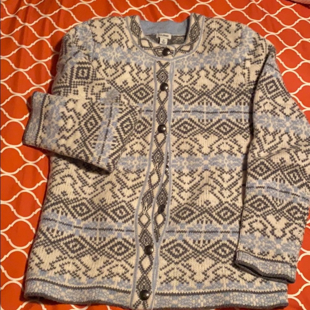 ❄️ BUTTON CARDIGAN LAMBSWOOL LLBEAN